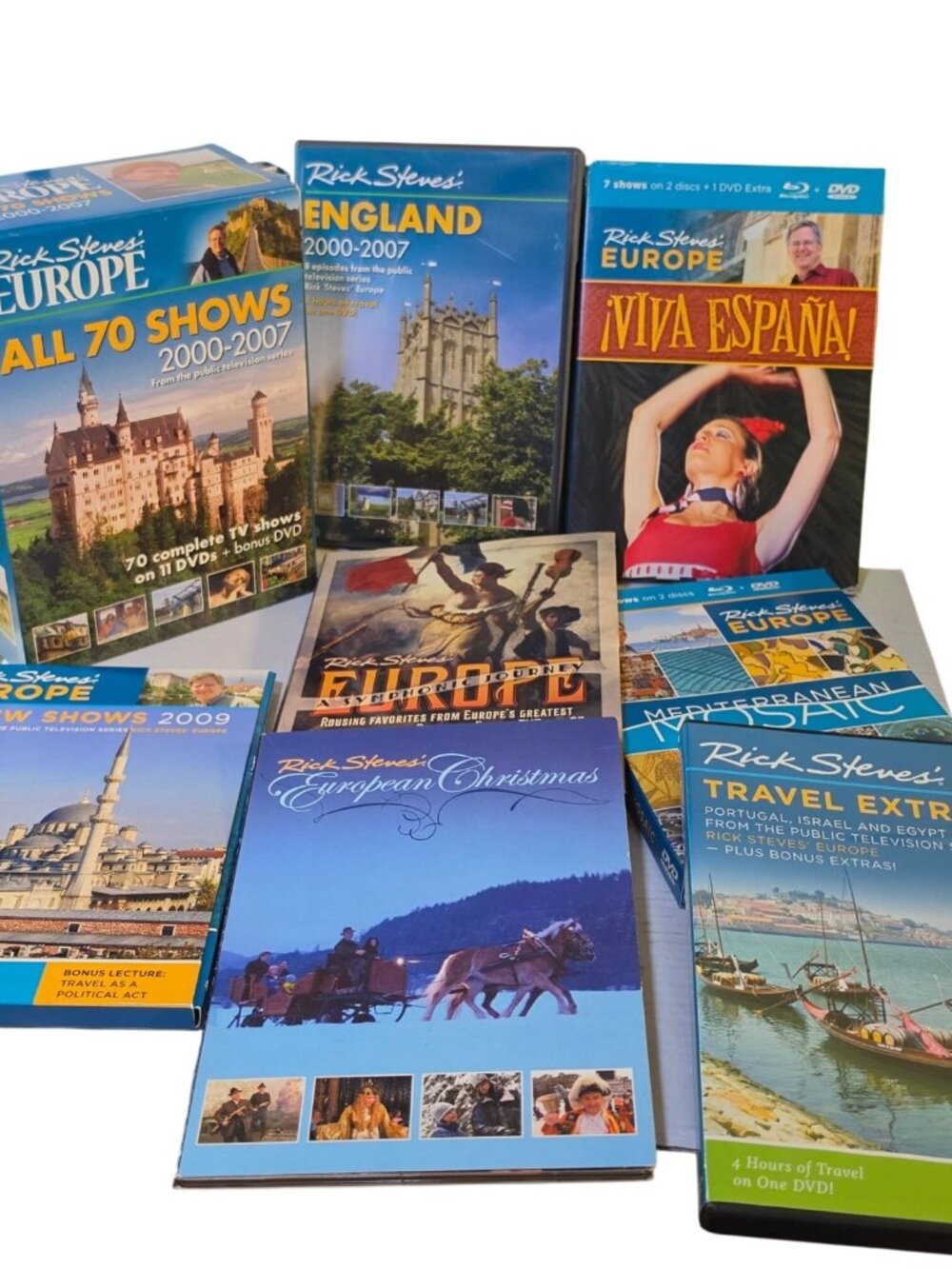 Rick Steves Europe Travel DVD Lot Christmas Mediterranean Spain England Europe